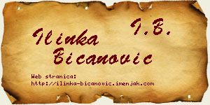 Ilinka Bicanović vizit kartica